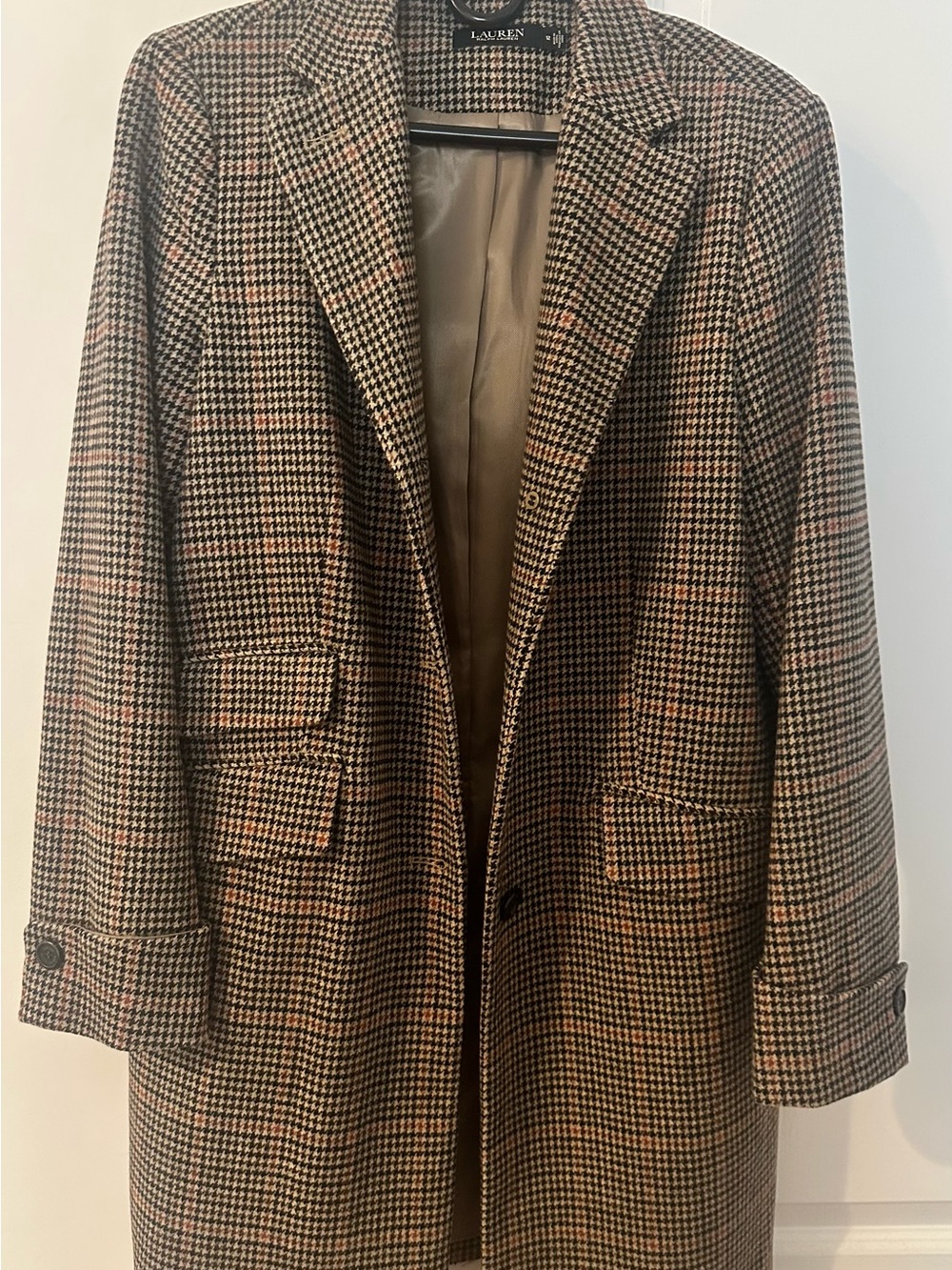 Ralph Lauren Houndstooth Sport Coat in Brown, Black and Tan